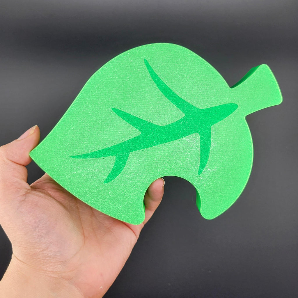 Dice Box for D&D & TTRPG – Animal Crossing Leaf Design | 3D Printed | Holds 7-Piece Polyhedral Set