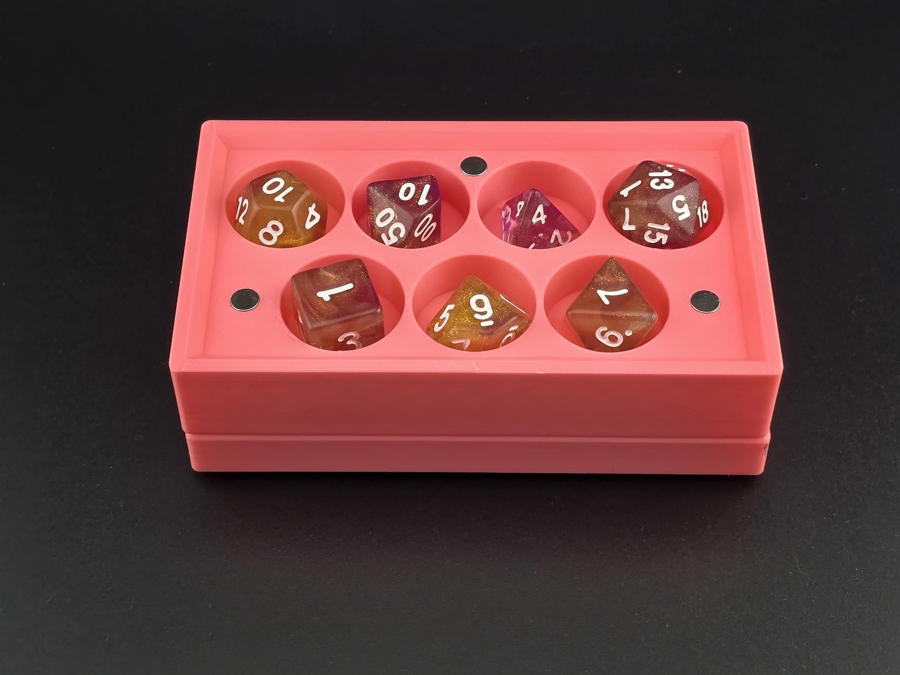 Dice Box for D&D & TTRPG – Lego-Inspired Stacking Brick Design | Holds 7-Piece Polyhedral Set